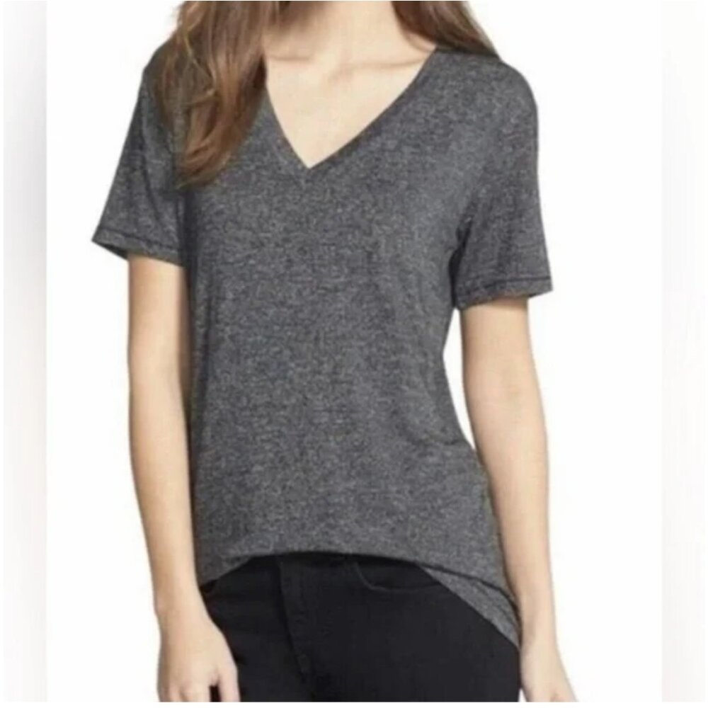 Rag & Bone Jean Dark Gray V-Neck Short Sleeve Tee Women's SZ X-Small Minimalist